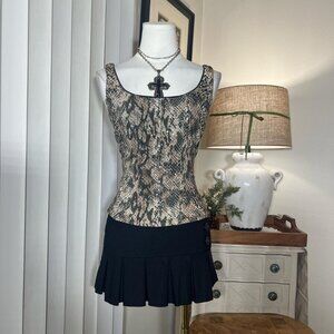 Vintage Cache Sequin Snakeskin Corset Top